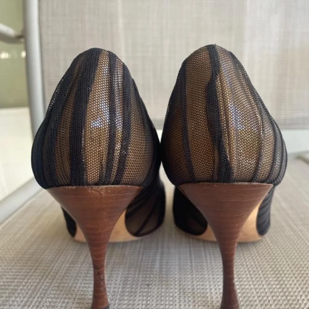 DOLCE & GABBANA Black Mesh Heels EUC - Picture 9 of 11